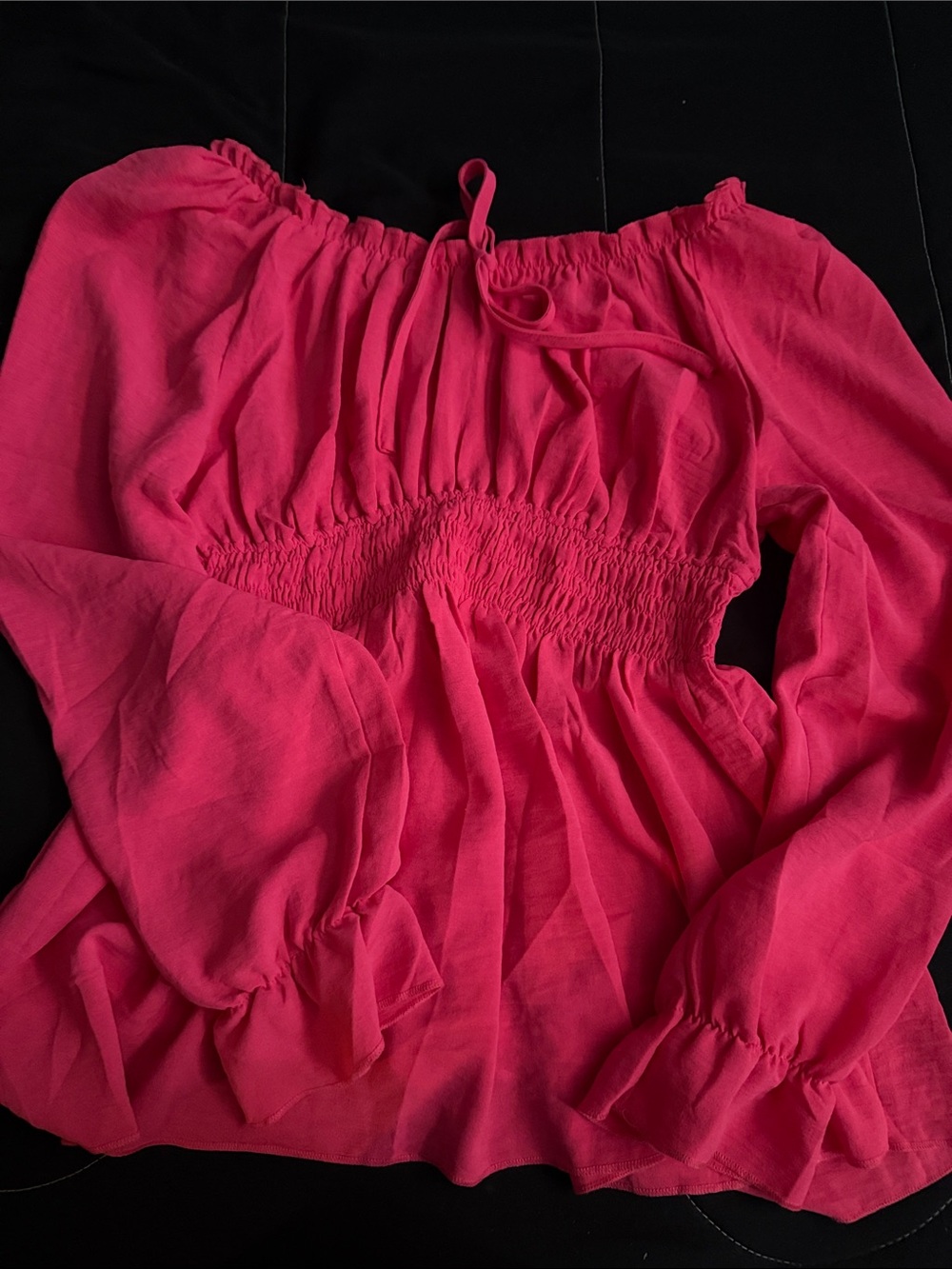 Women's Pink Off-Shoulder Smocked Waist Tunic